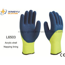 Acrylic Shell Napping Lining Latex 3/4 Coated Crinkle Finish Safety Work Glove (L6503)